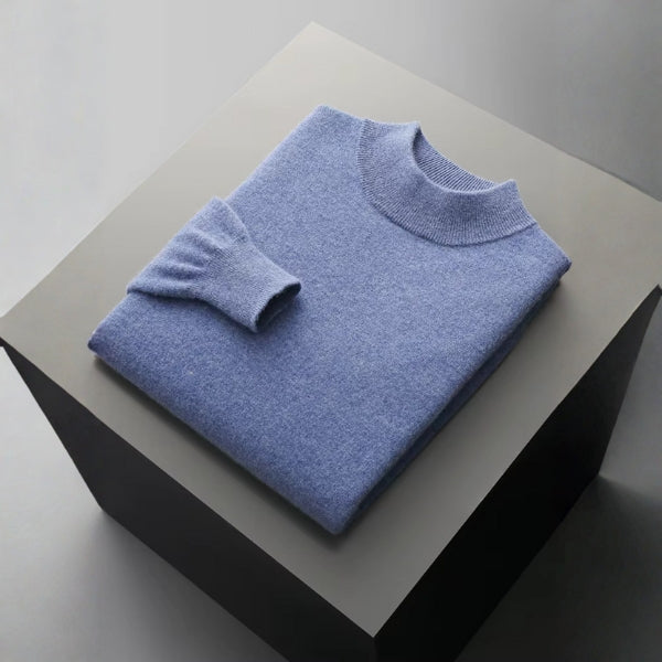 Le pull à col montant en laine mérinos Genève
