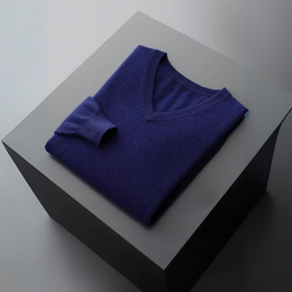 Le pull en laine mérinos col V Amalfi