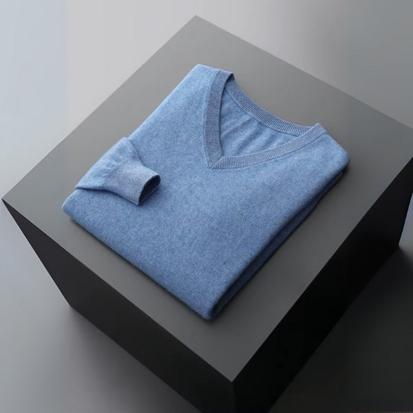 Le pull en laine mérinos col V Amalfi