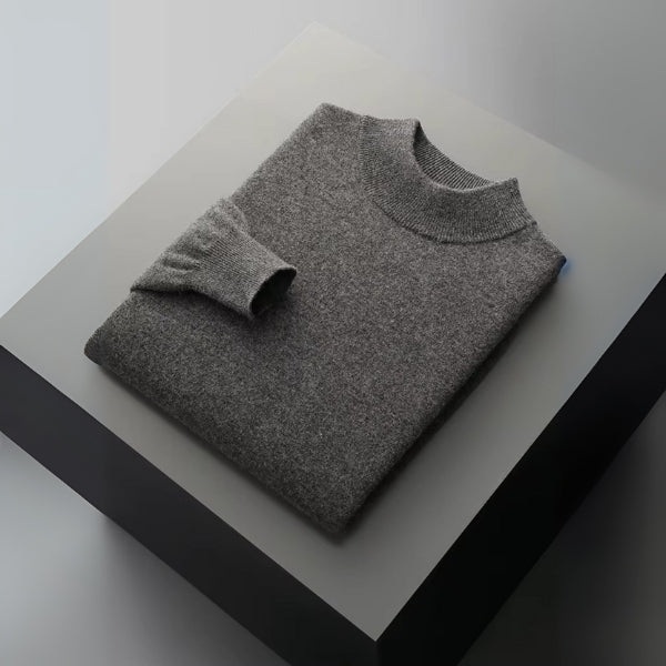 Le pull à col montant en laine mérinos Genève