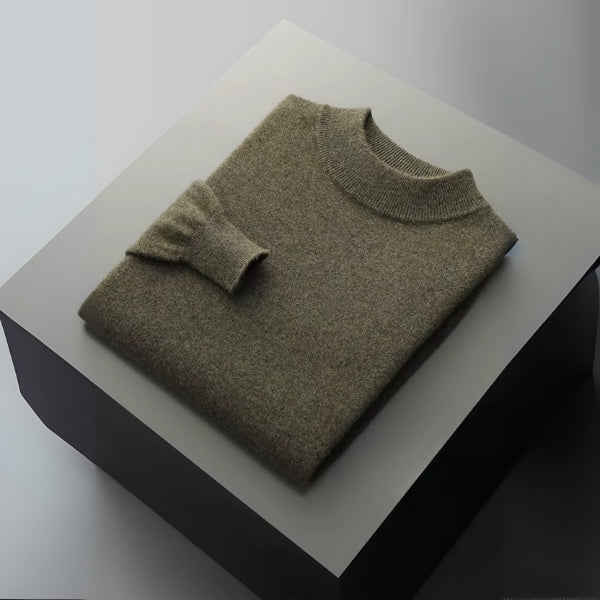 Le pull à col montant en laine mérinos Genève