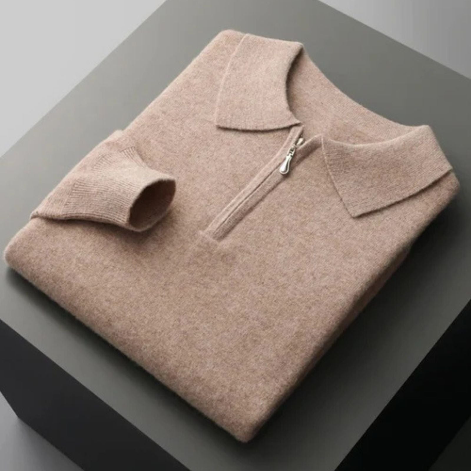 Le Polo Zippé Col Montant en Laine Mérinos Vienna