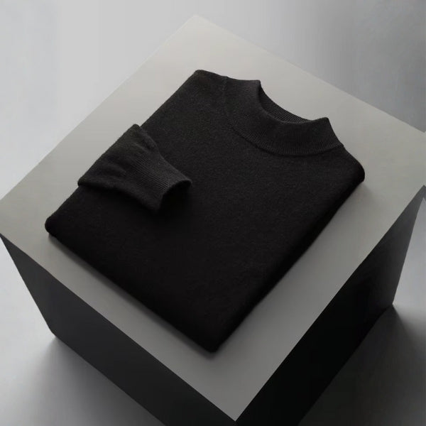 Le pull à col montant en laine mérinos Genève