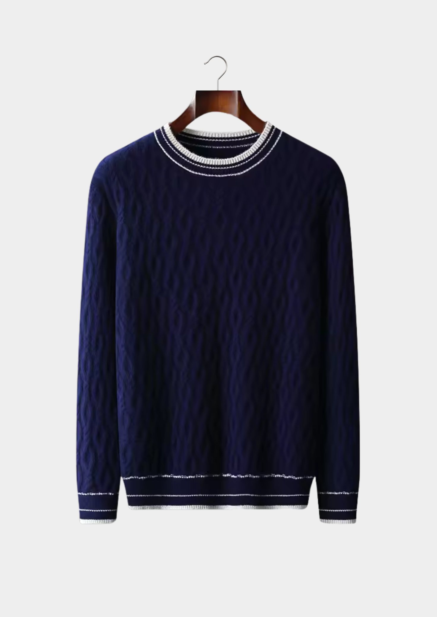 PULL RAS-DU-COU EN JACQUARD DE LAINE NOBA