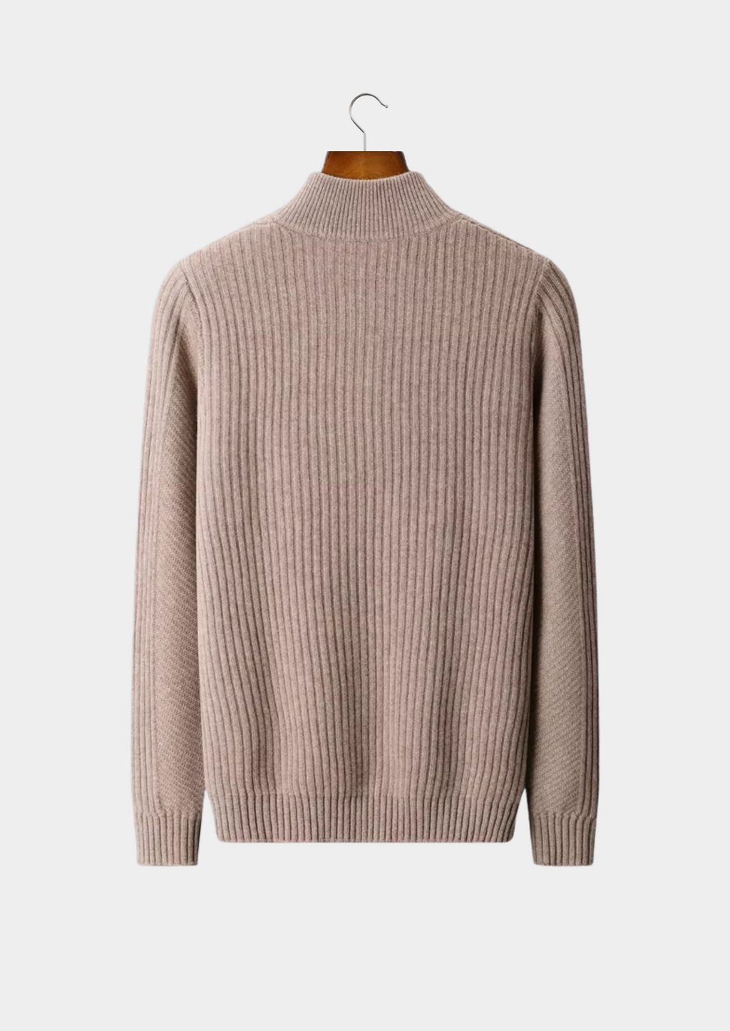 NOBA WOOL RIBBED HENLEY SWEATER