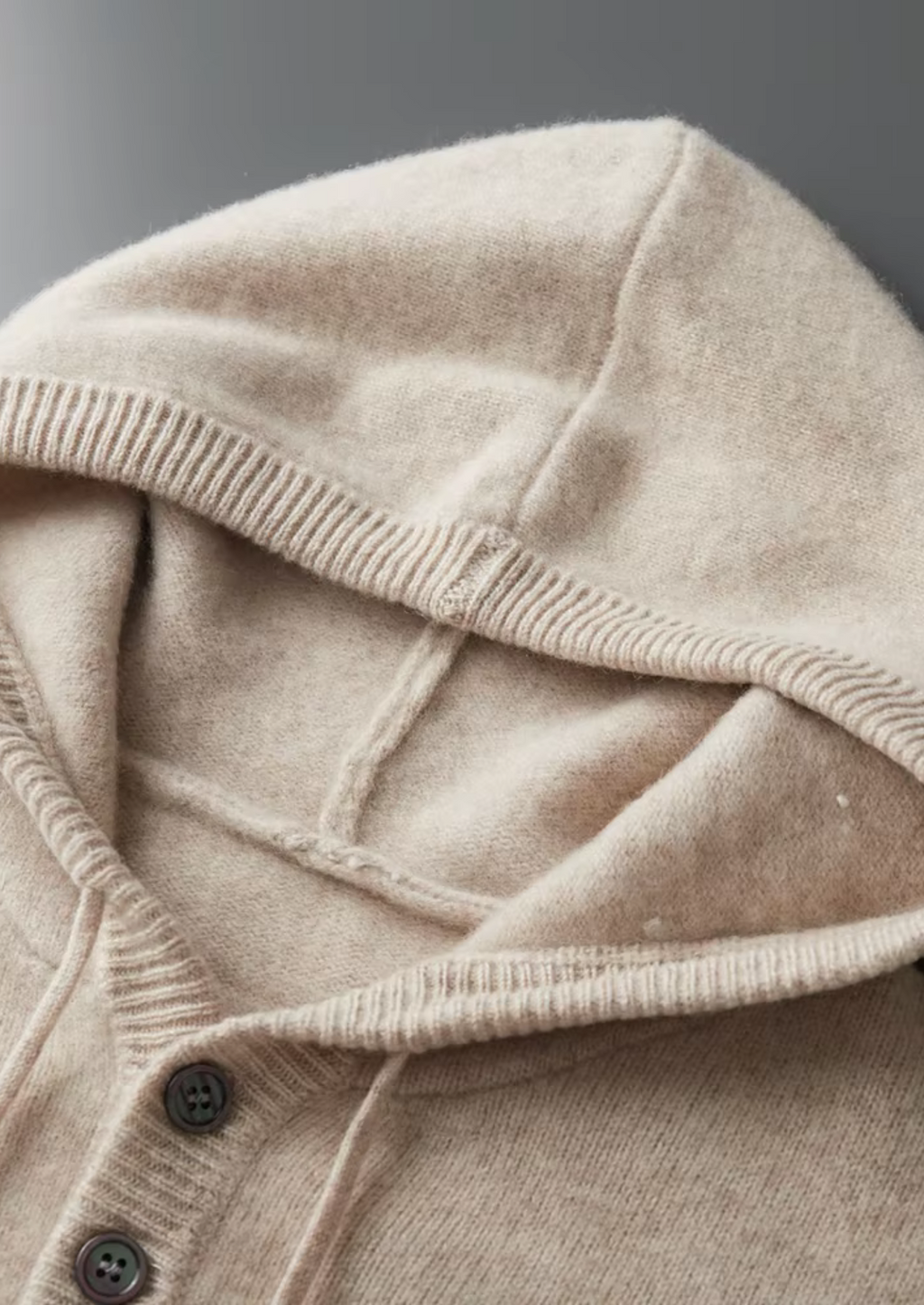 SWEAT À CAPUCHE BOUTONNÉ EN LAINE NOBA