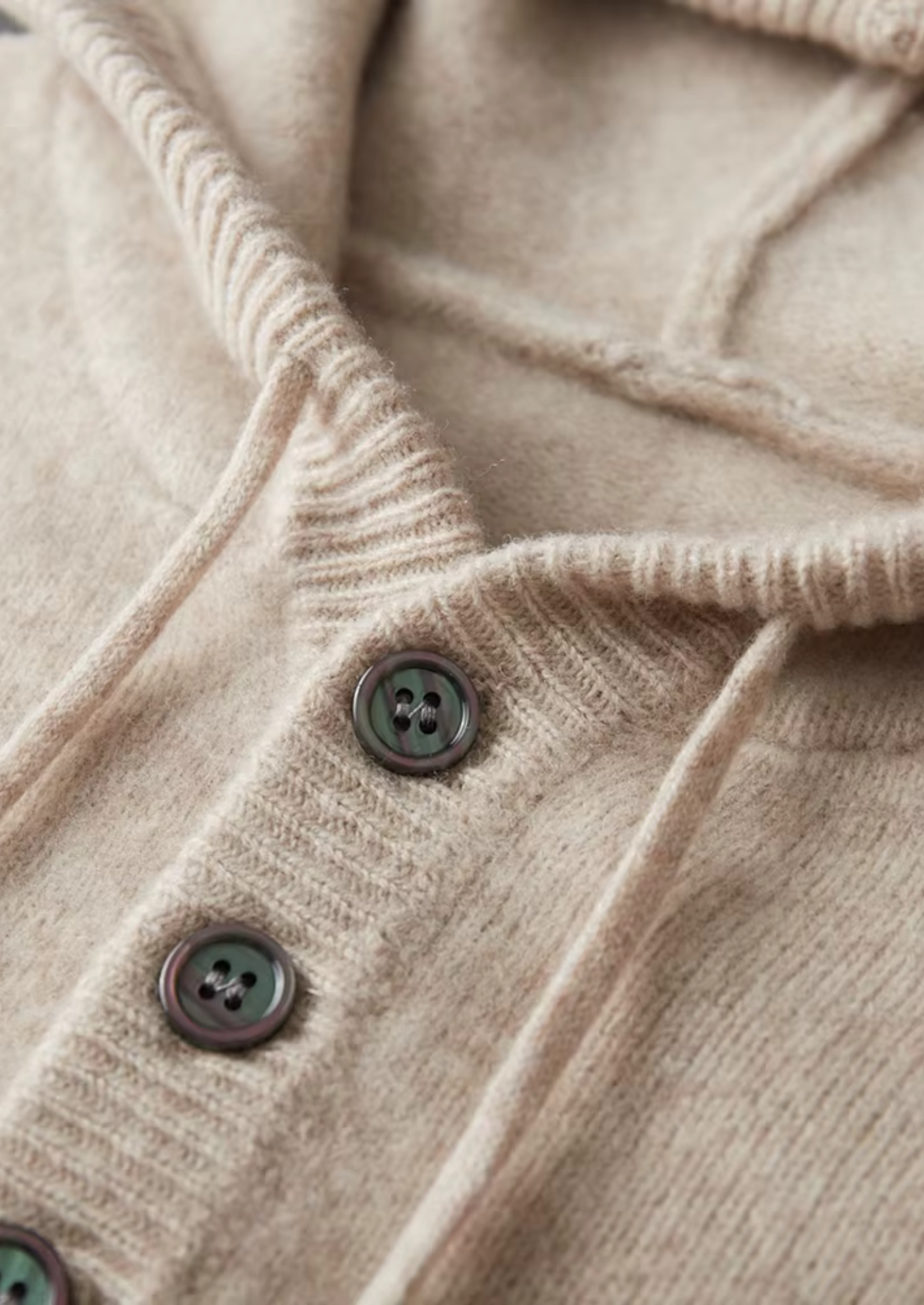 SWEAT À CAPUCHE BOUTONNÉ EN LAINE NOBA
