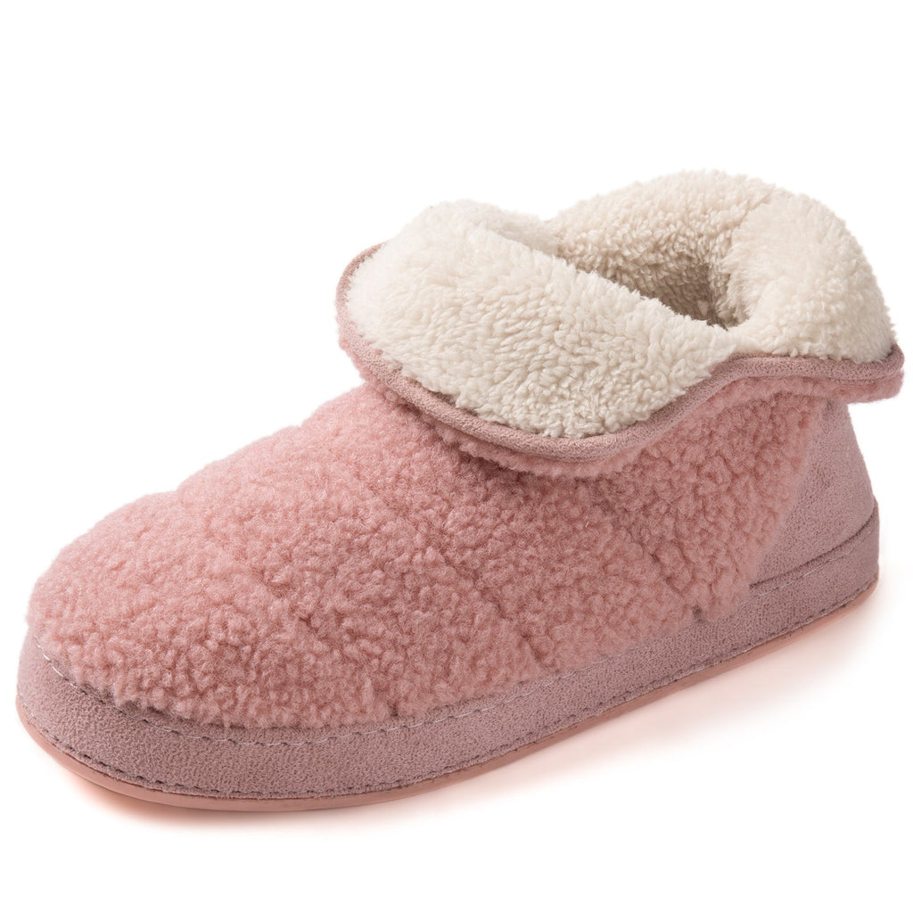 Chaussons montants doublés polaire pour femme, en mousse à mémoire de forme