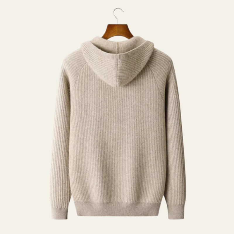 Le sweat à capuche zippé en mérinos Como