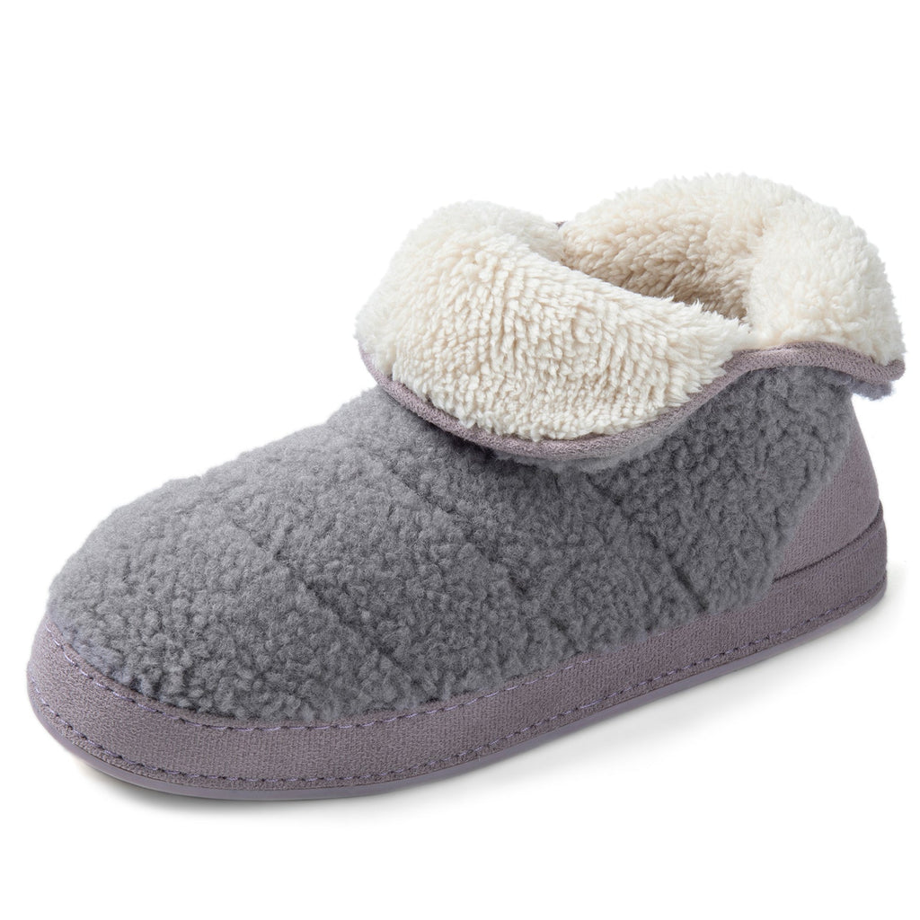 Chaussons montants doublés polaire pour femme, en mousse à mémoire de forme