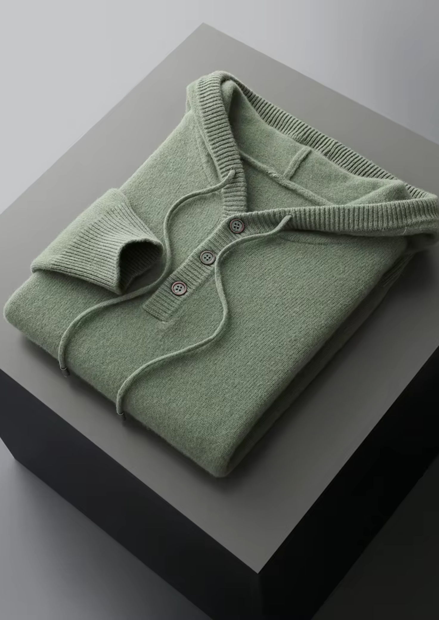 SWEAT À CAPUCHE BOUTONNÉ EN LAINE NOBA