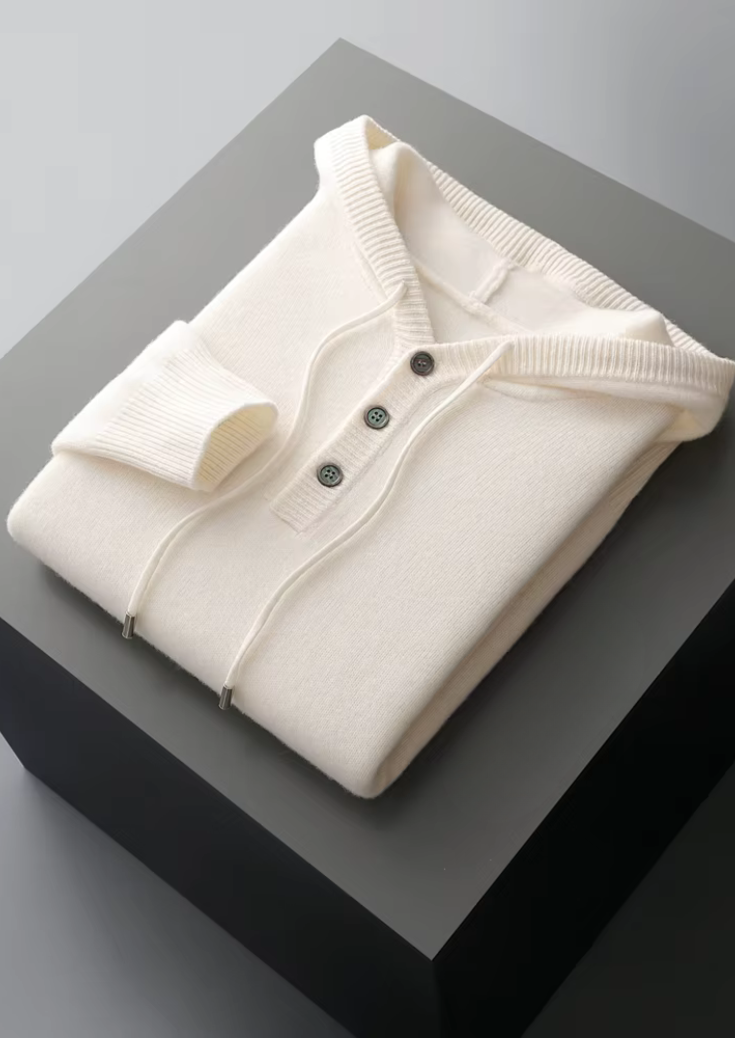 SWEAT À CAPUCHE BOUTONNÉ EN LAINE NOBA