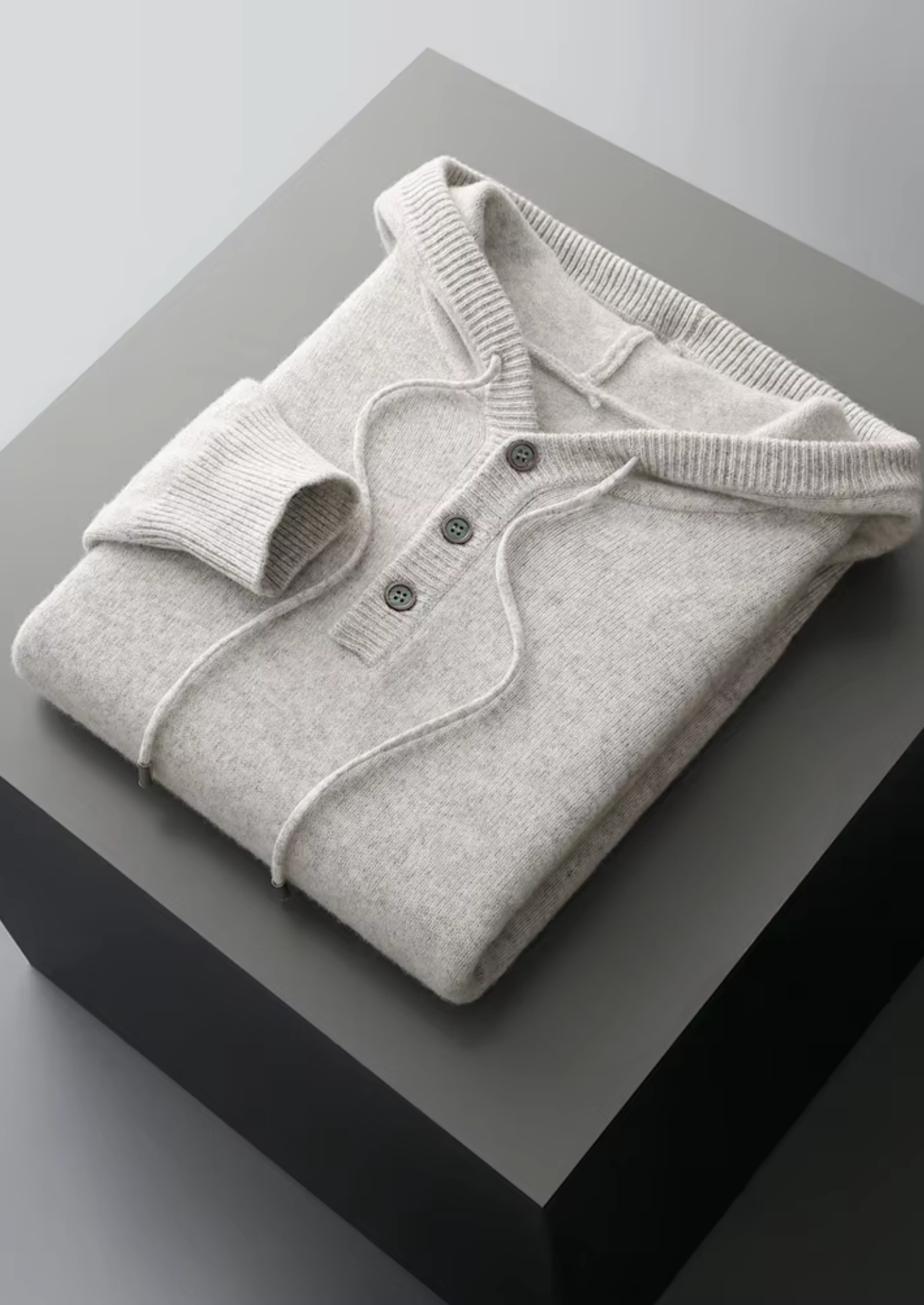 SWEAT À CAPUCHE BOUTONNÉ EN LAINE NOBA