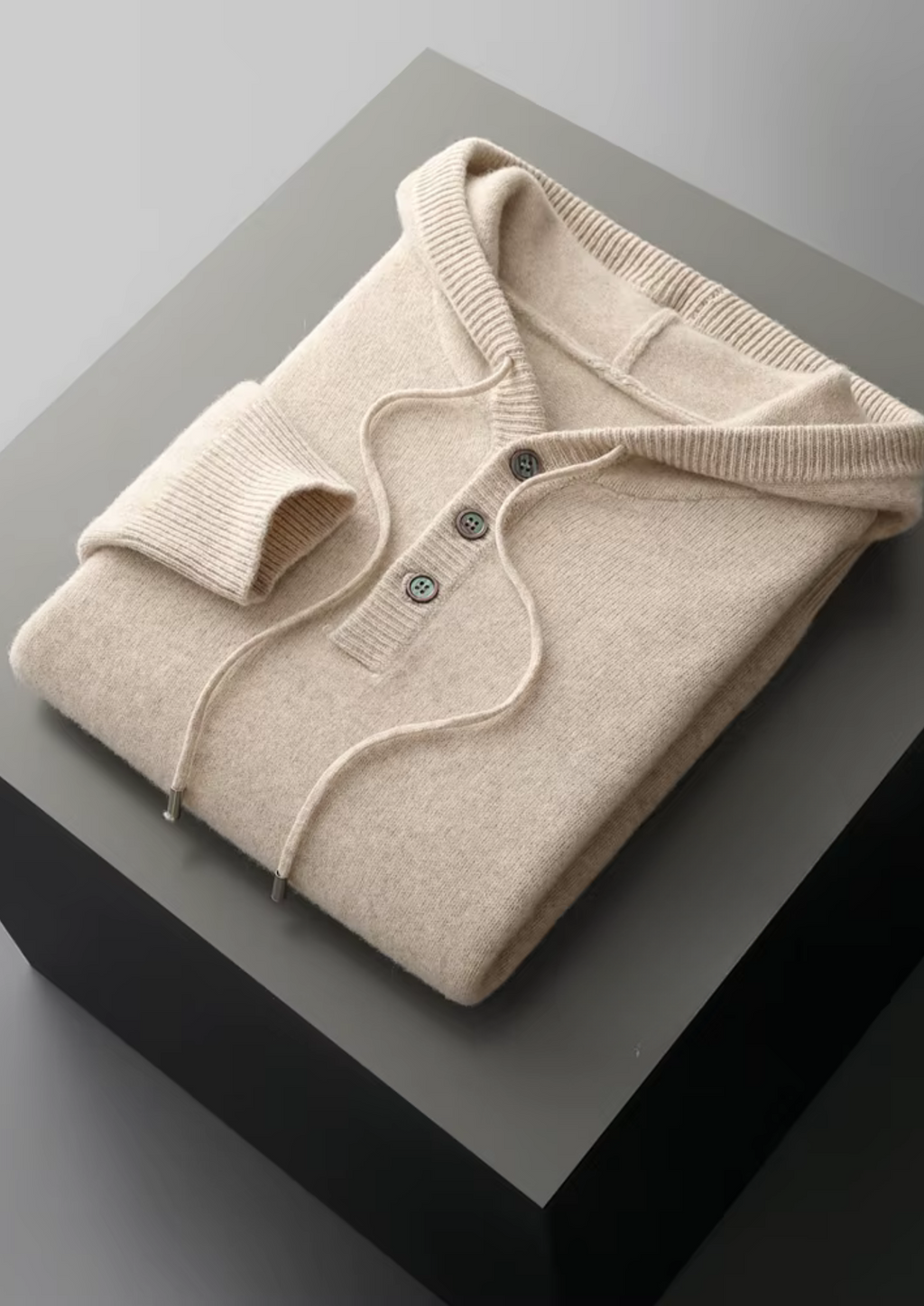 SWEAT À CAPUCHE BOUTONNÉ EN LAINE NOBA