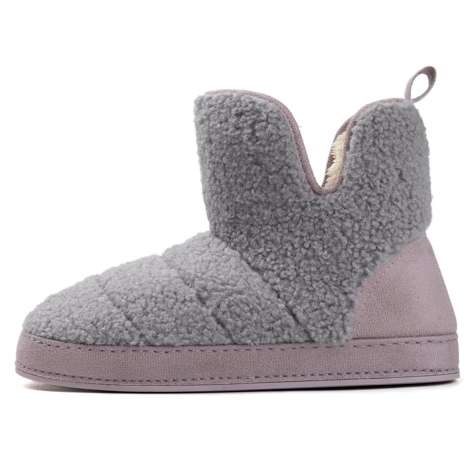 Chaussons montants doublés polaire pour femme, en mousse à mémoire de forme