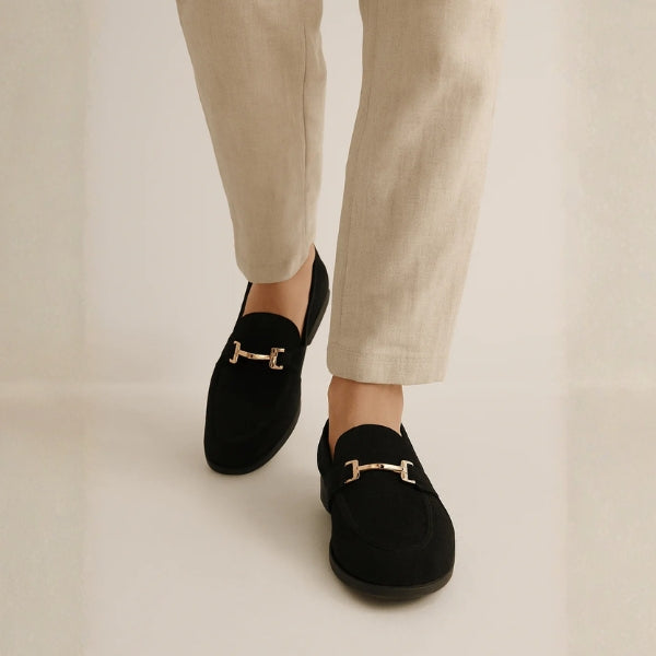 Les mocassins en daim à détails dorés Milano
