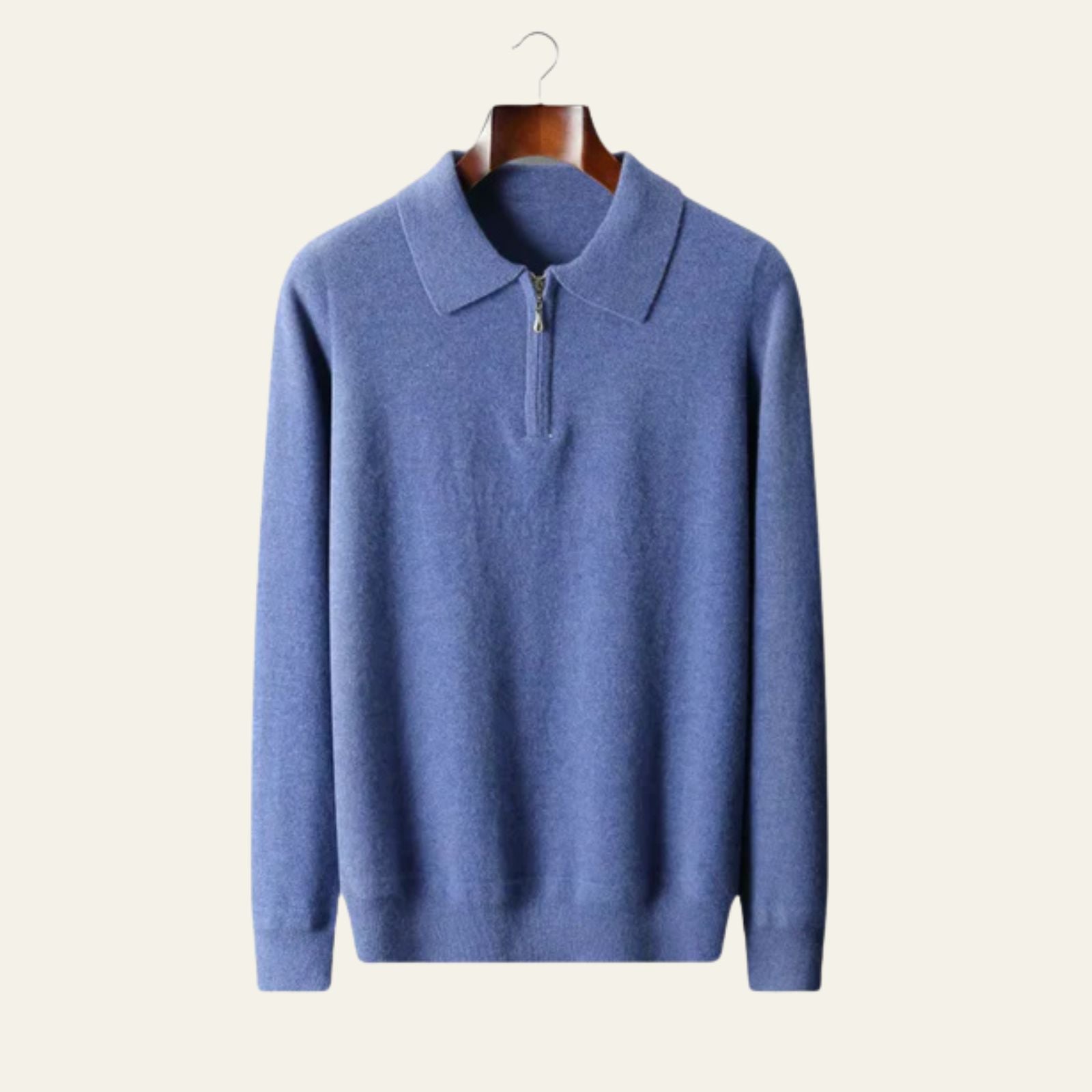 Le Polo Zippé Col Montant en Laine Mérinos Vienna