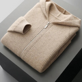 Le sweat à capuche zippé en mérinos Como