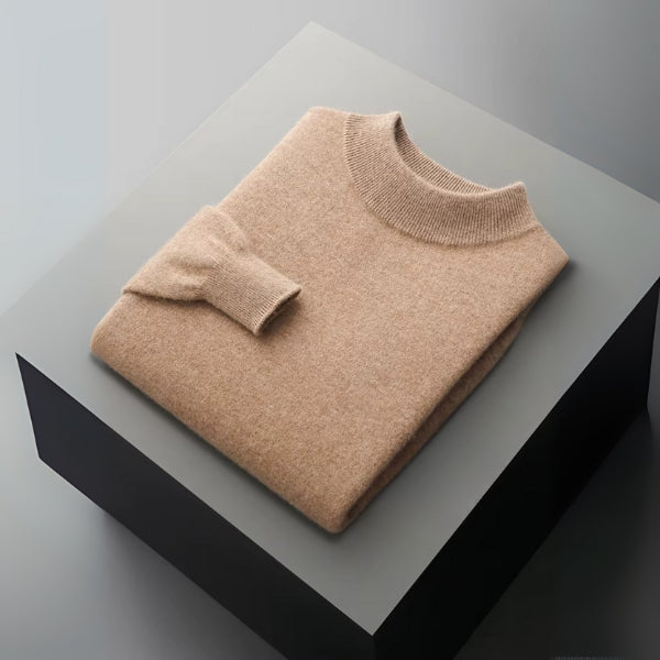 Le pull à col montant en laine mérinos Genève