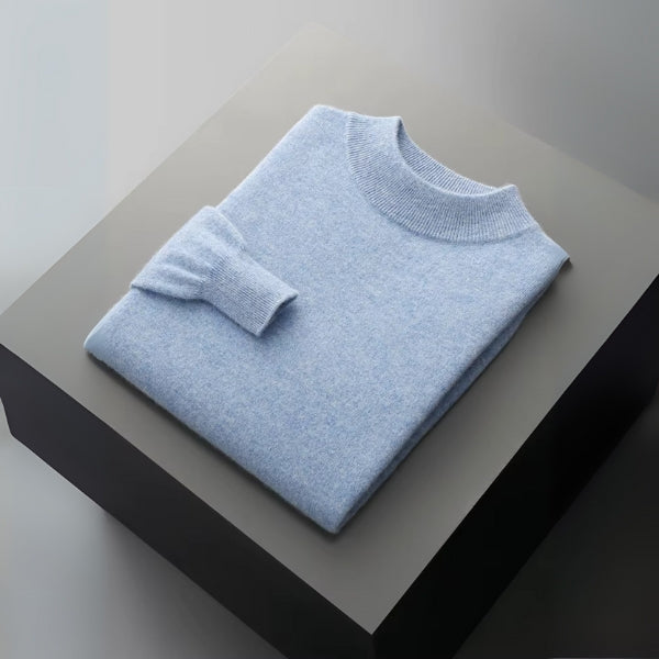 Le pull à col montant en laine mérinos Genève