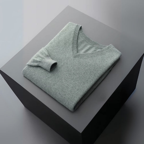 Le pull en laine mérinos col V Amalfi