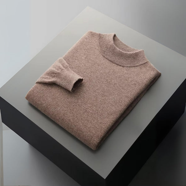 Le pull à col montant en laine mérinos Genève
