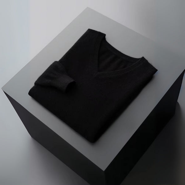 Le pull en laine mérinos col V Amalfi