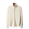 CARDIGAN À DOUBLE FERMETURE ÉCLAIR EN MAILLE CÂBLÉE NOBA WOOL