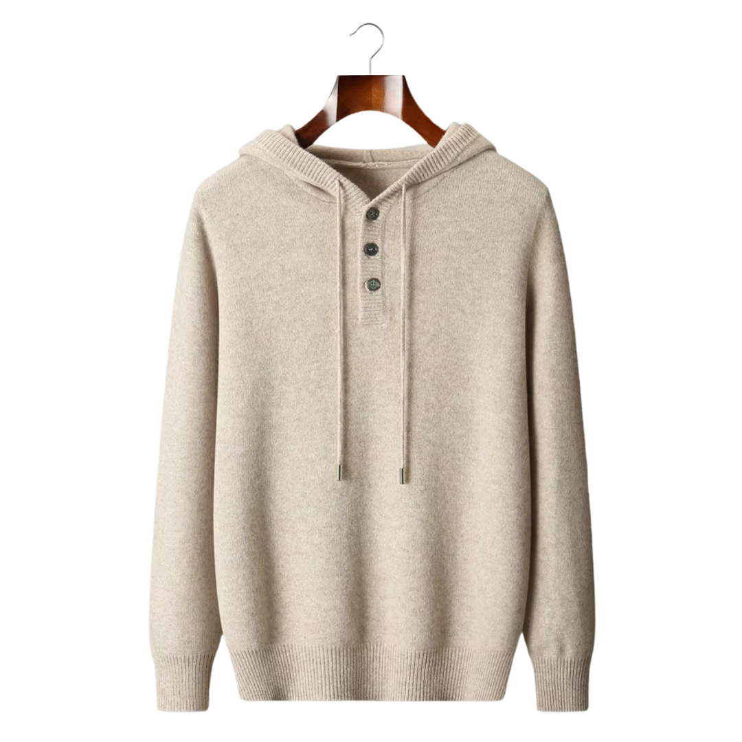 SWEAT À CAPUCHE BOUTONNÉ EN LAINE NOBA