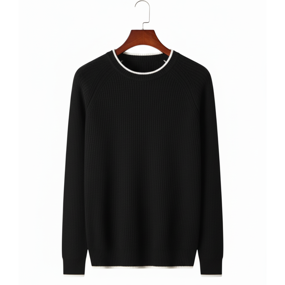 PULL RAS-DU-COU BICOLORE EN LAINE NOBA