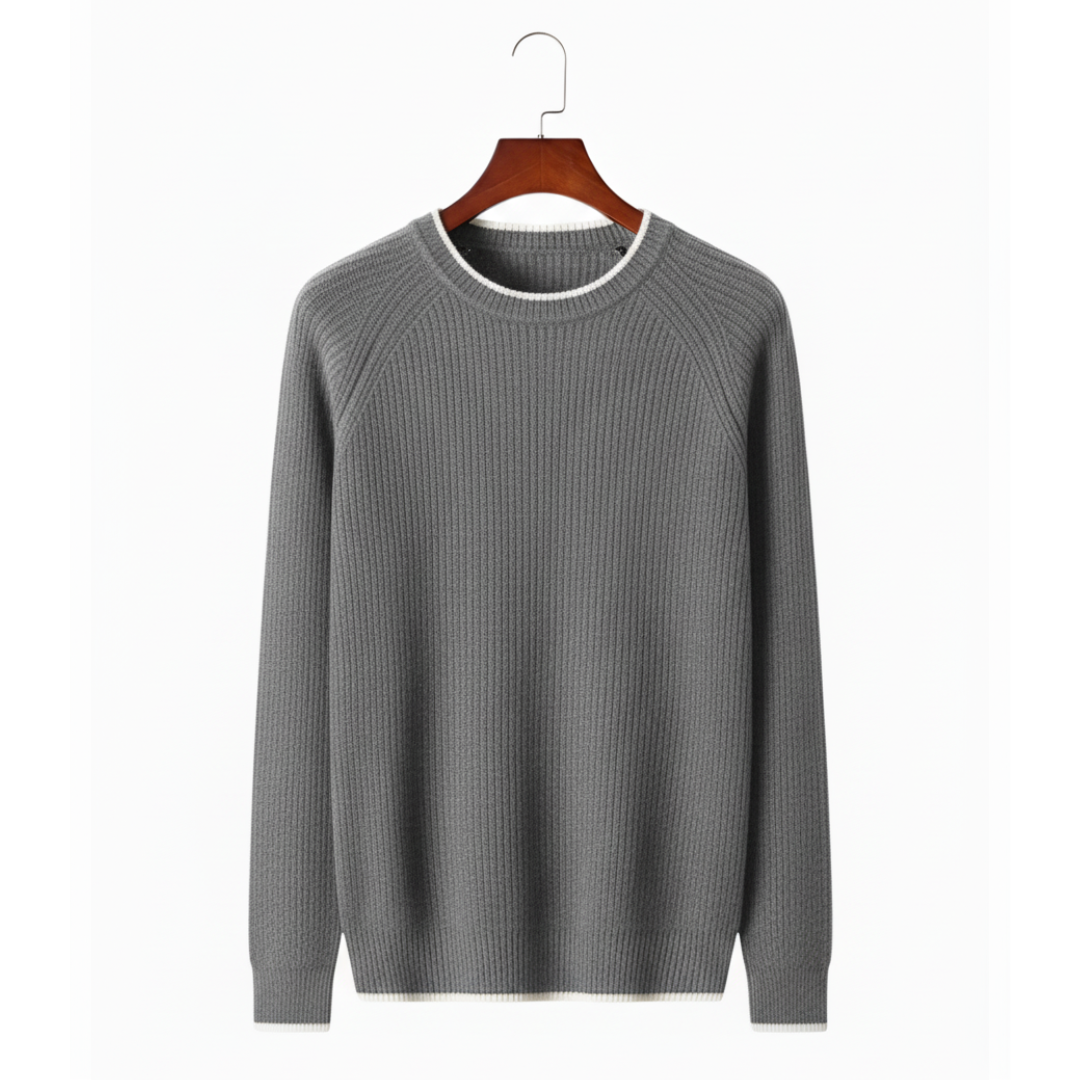 PULL RAS-DU-COU BICOLORE EN LAINE NOBA