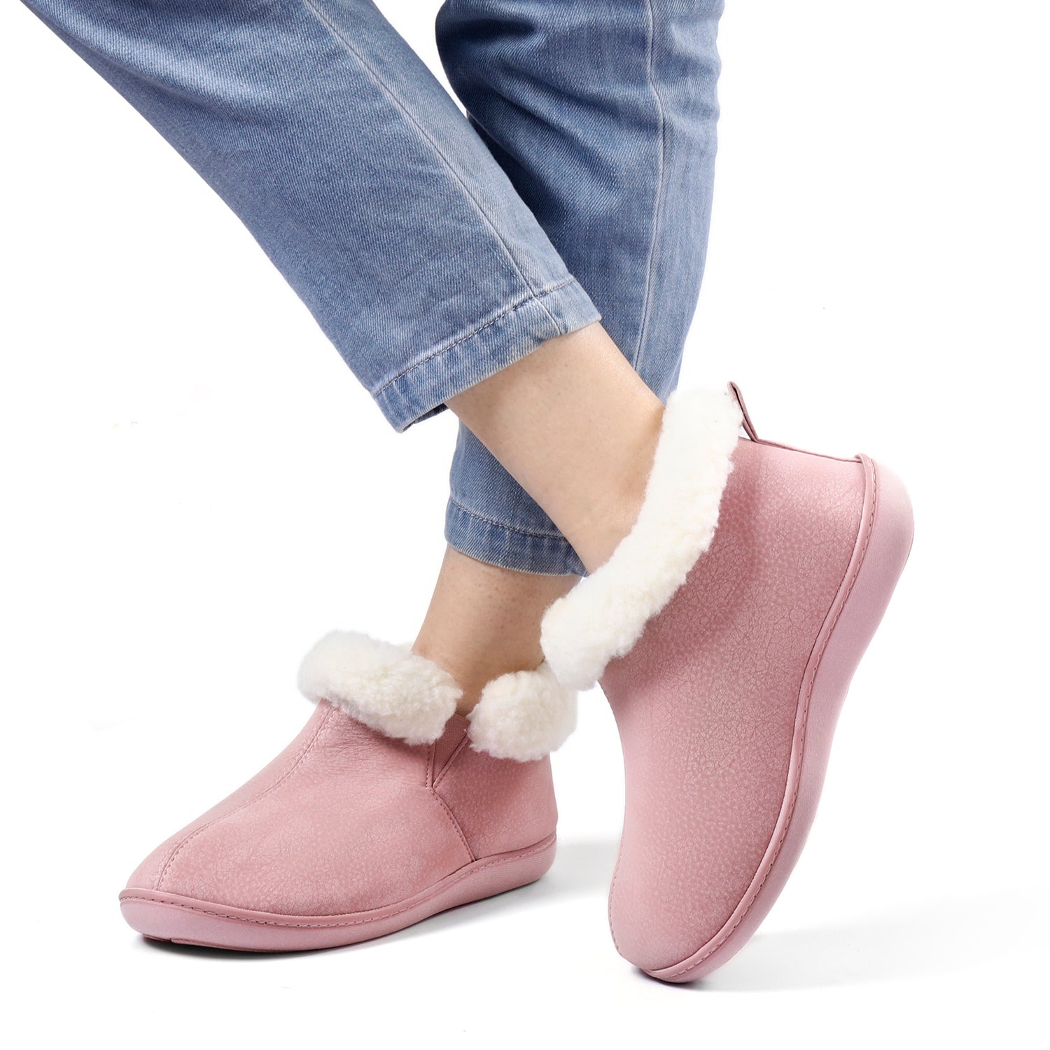 Chaussons bottines en similicuir Sierra RockDove pour femme
